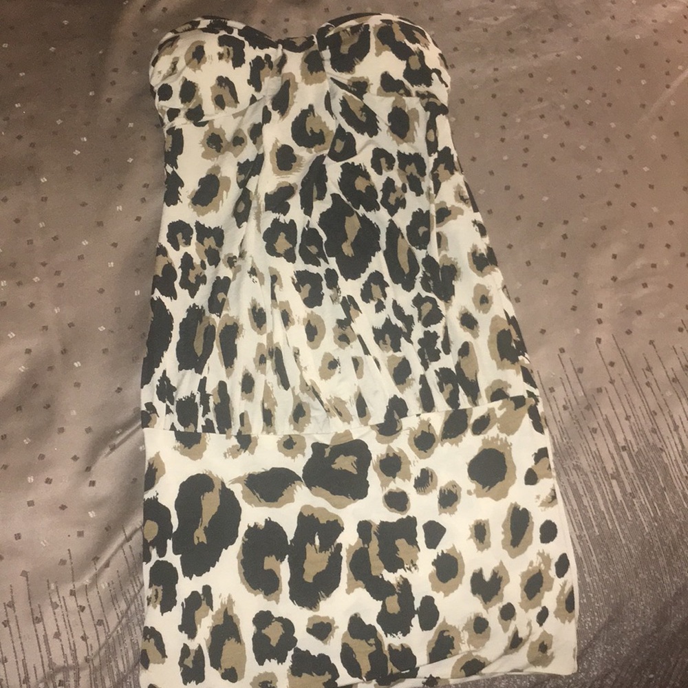 Super Cute Chetah Print Tube Top Dress Size: Small